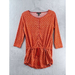 Lauren Ralph Lauren Orange Boho Tunic Top M